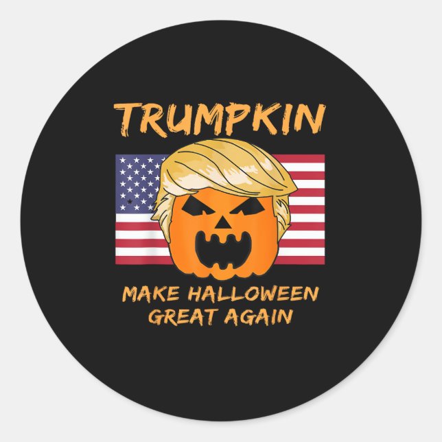 Make Halloween Great Again Trumpkin Classic Round Sticker (Front)