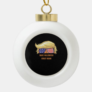 Make Halloween Great Again - Trumpkin Design Ceramic Ball Christmas Ornament