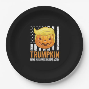 Make Halloween Great Again Trumpkin Funny Hair Pum Paper Plate