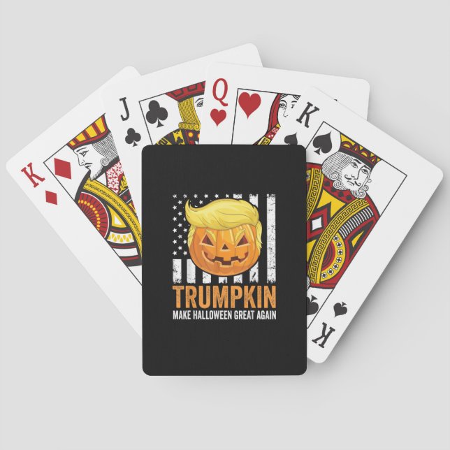 Make Halloween Great Again Trumpkin Funny Hair Pum Playing Cards (Back)