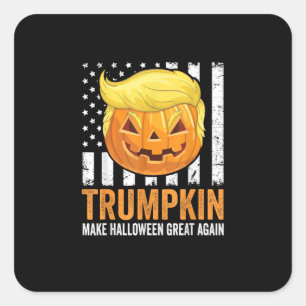 Make Halloween Great Again Trumpkin Funny Hair Pum Square Sticker