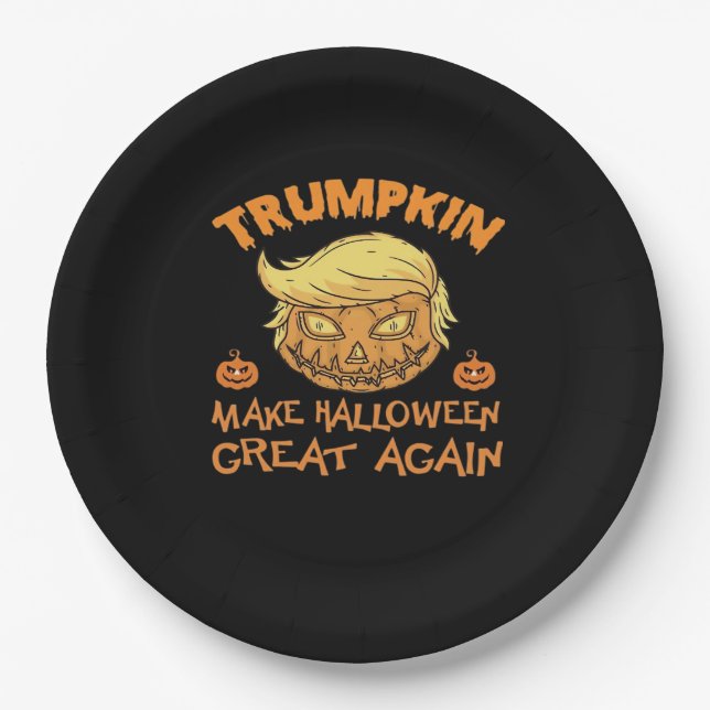 Make Halloween Great Again - Trumpkin Paper Plate (Front)