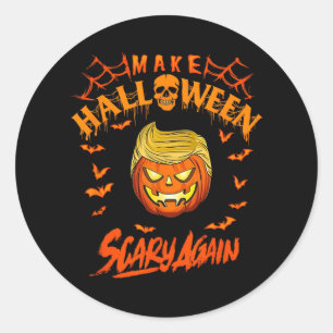 Make Halloween Scary Again Funny Trump Classic Round Sticker