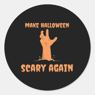 Make Halloween Scary Again Zombie Classic Trumpkin Round Sticker
