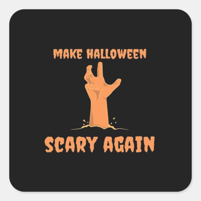 Make Halloween Scary Again Zombie Classic Trumpkin Square Sticker (Front)