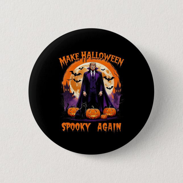 Make Halloween Spooky Again Funny Trump Halloween  6 Cm Round Badge (Front)