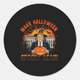 Make Halloween Spooky Again Funny Trump Halloween Classic Round Sticker