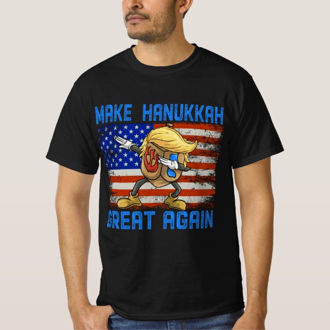 Make Hanukkah Great Again Funny Chanukah T-Shirt (Front)