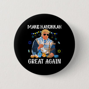 Make Hanukkah Great Again Jewish Ugly Chanukah Swe 6 Cm Round Badge