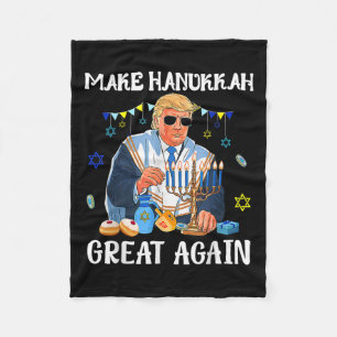 Make Hanukkah Great Again Jewish Ugly Chanukah Swe Fleece Blanket
