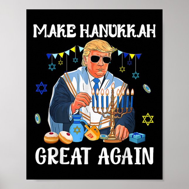 Make Hanukkah Great Again Jewish Ugly Chanukah Swe Poster (Front)
