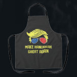 Make Hanukkah Great Again Trump Jewish  Apron<br><div class="desc">jewish hanukkah,  hanukkah,  Trump election,  Trump won,  inauguration day,  conservative jewish,  political humour,  Trump presidency,  MAGA Christmas,  election victory 2024.</div>