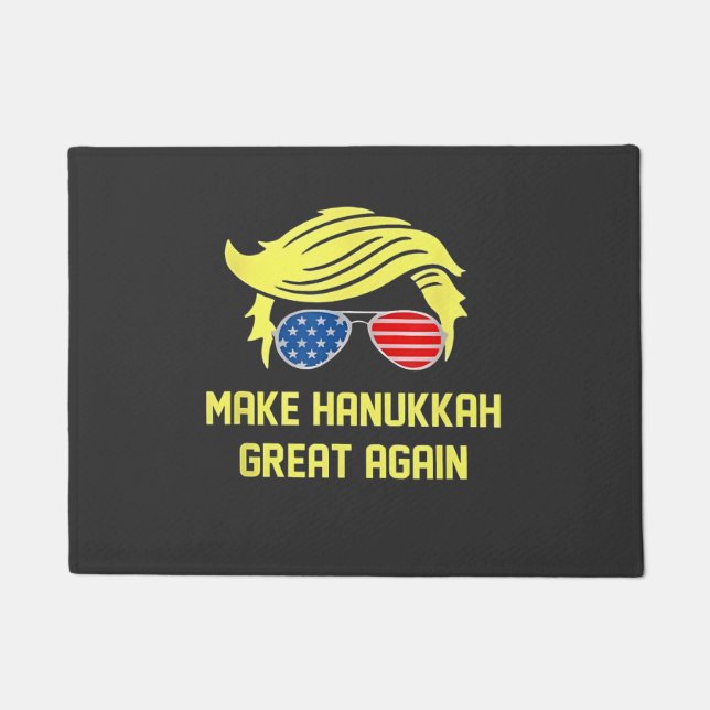Make Hanukkah Great Again Trump Jewish  Doormat (Front)