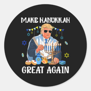 Make Hanukkah Great Again Trump Jewish Ugly Chanuk Classic Round Sticker