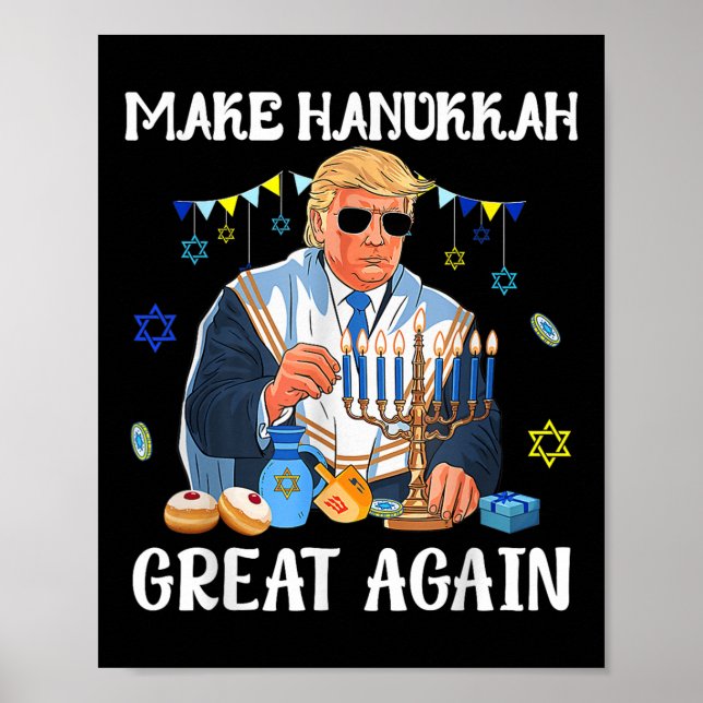 Make Hanukkah Great Again Trump Jewish Ugly Poster (Front)