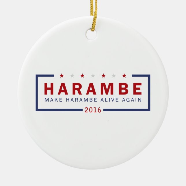 Make Harambe Alive Again Ceramic Ornament (Front)