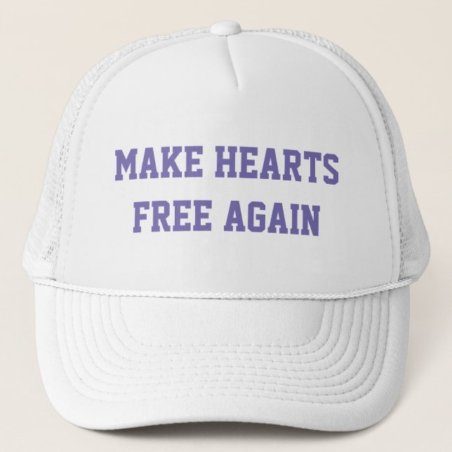 MAKE HEARTS FREE AGAIN Trucker cap - MAGA style (Front)