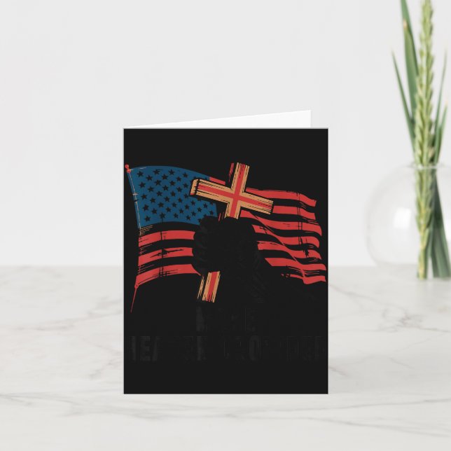 Make Heaven Crowded Christian Patriotic Cross Amer Card (Front)