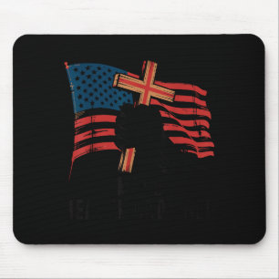 Make Heaven Crowded Christian Patriotic Cross Amer Mouse Pad