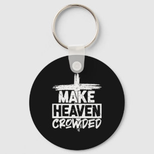 Make Heaven Crowded Cross - Minimalist Christian R Key Ring