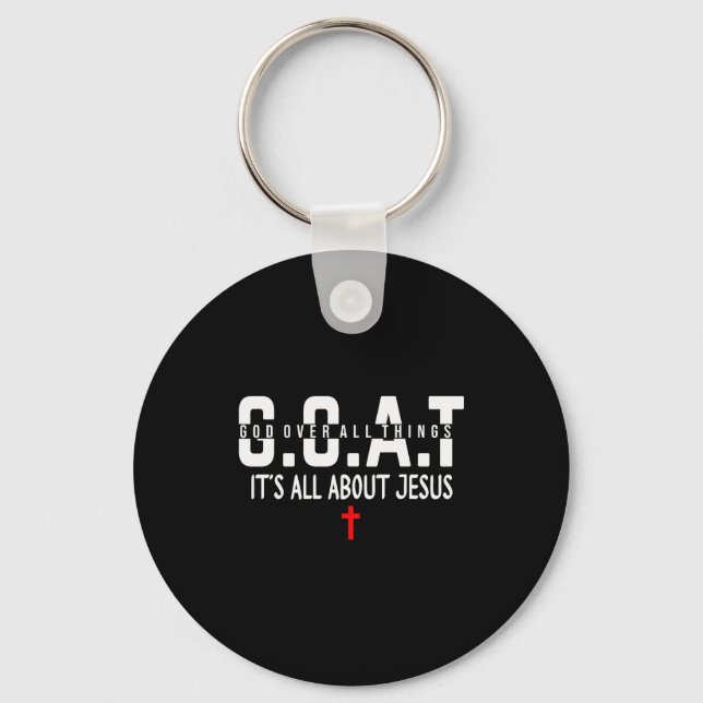 Make Heaven Crowded Its All About Jesus God Over A Key Ring (Front)