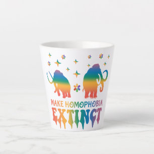 Make Homophobia Extinct – Rainbow Elephant LGBTQ Latte Mug