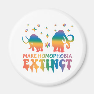 Make Homophobia Extinct – Rainbow Elephant LGBTQ Magnet