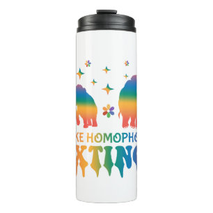 Make Homophobia Extinct – Rainbow Elephant LGBTQ Thermal Tumbler