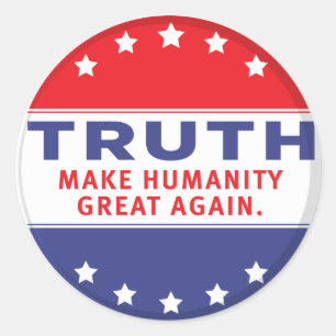 MAKE HUMANITY GREAT AGAIN CLASSIC ROUND STICKER