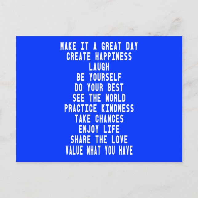 Make It A Great Day Graphic Design By Artinspired Postcard (Front)