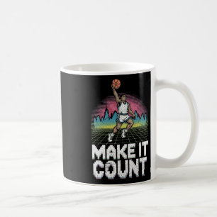 Make It Count 80s Style Sketll Dunk Illustration Coffee Mug