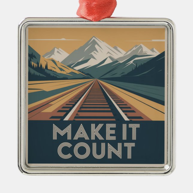Make It Count Metal Ornament (Front)