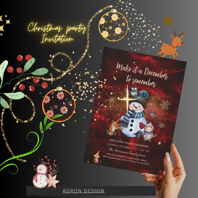 Make it December to remember RED Holiday Party Invitation (Make it December to remember RED Holiday Party Invitation)