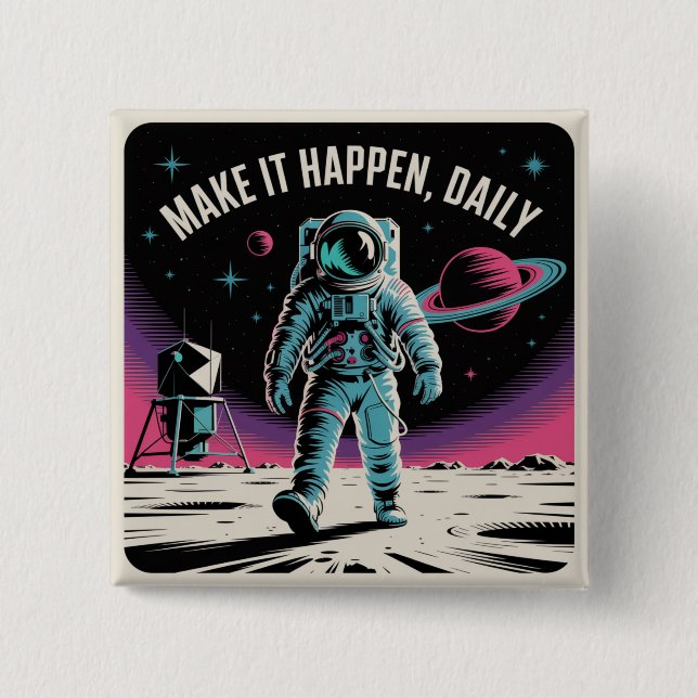 Make It Happen, Daily 15 Cm Square Badge (Front)