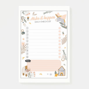 Make it Happen Daily Checklist Post-it Notes