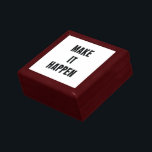 Make It Happen Inspirational w/b Gift Box<br><div class="desc">"Make It Happen". A motivational quote print,  in a stylish white and black distressed type design. Get motivated to achieve your fitness or career goals. Great gift for the entrepreneur,  boss,  bossy boots,  coach or fitness freak.</div>