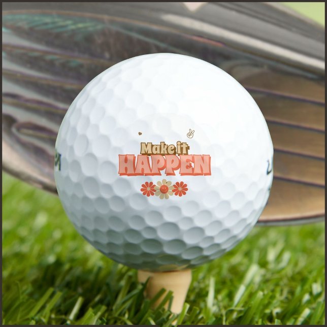 Make it Happen Retro Style Golf Balls (Creator Uploaded)