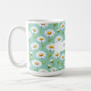 Make it happen - watercolor daisies coffee mug