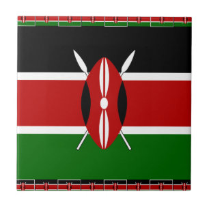 Make it Kenyan Beautiful Inspirational Flag Colour Ceramic Tile