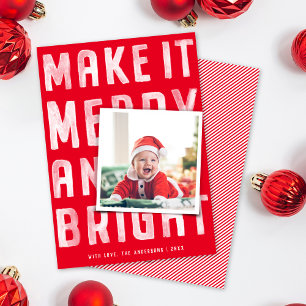 Make It Merry and Bright   Holiday Photo Card