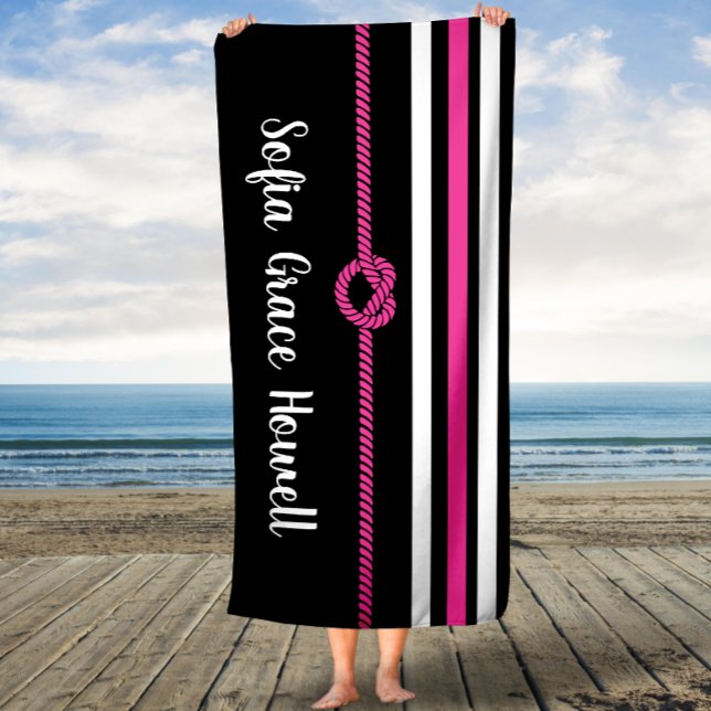 MAKE IT PERSONAL! Black and Pink Custom Bath Towel (Creator Uploaded)