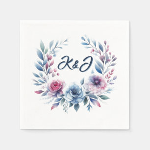 Make it Pink and Blue Floral Wreath Napkins