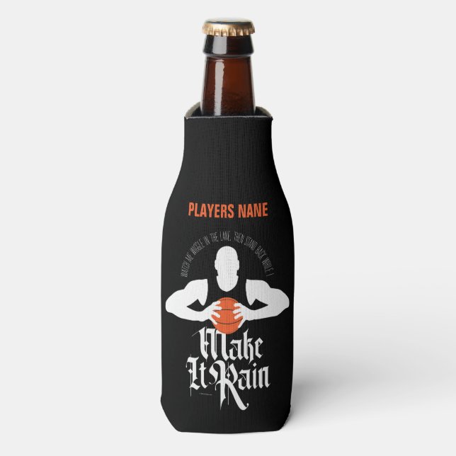Make It Rain (Basketball) Bottle Cooler (Bottle Front)