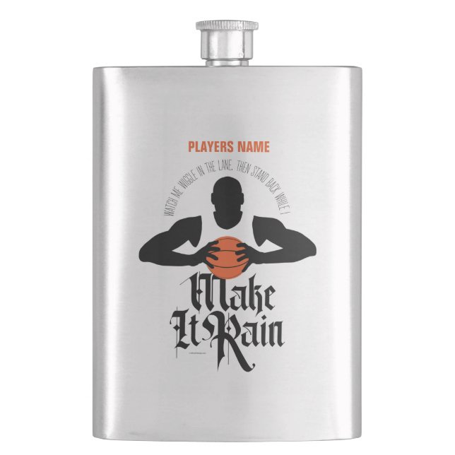 Make It Rain (Basketball) Flask (Front)