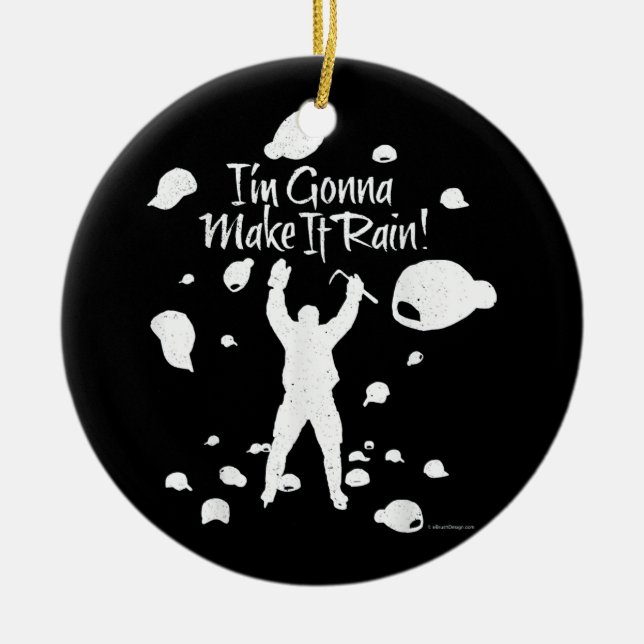 Make It Rain hockey hat trick Ceramic Ornament (Front)
