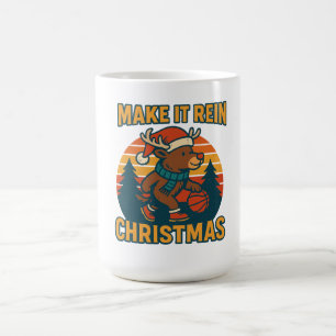 Make it Rein - Retro 80s Reindeer Christmas Design Coffee Mug
