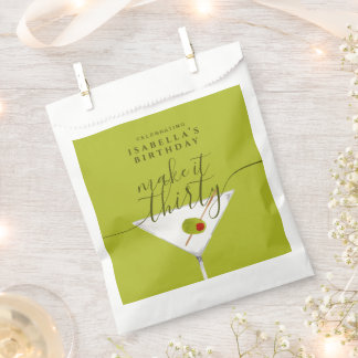 Make It Thirty Dirty Martini 30th Birthday Green Favour Bag