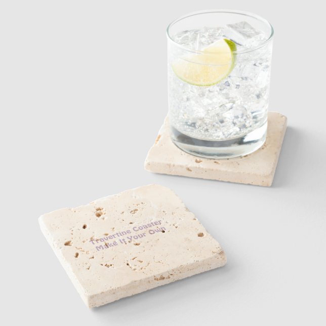 Make It Your Own Travertine Stone Coaster (Side)