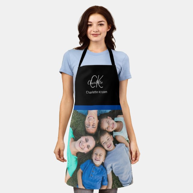 Make it Yourself Personalised Photo Monogram  Name Apron (Worn)