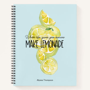 Make lemonade Personalised inspirational Notebook